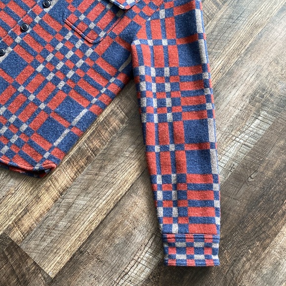 RRL Matlock Linen Cashmere Workshirt - Red/Blue, Size L - Picture 5 of 10